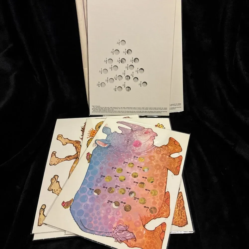 Vintage 1982 Current Arithmetic Animals Math Cards Addition Subtraction 8 Cards
